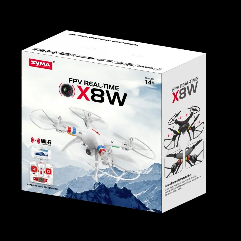 Syma X8W WiFi видео в реальном времени 2 4G 4ch 6 Axis Venture с мегапиксельной широкоугольной