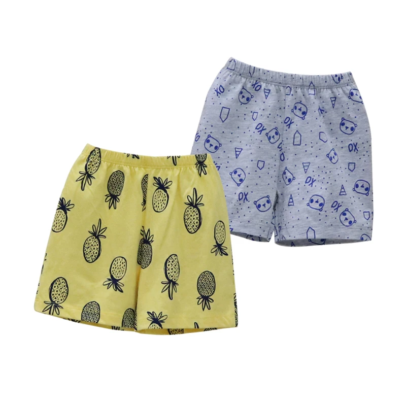 2Pcs/lot Boys Shorts 100% Cotton Clothes for 1 to 5 years old Children print trousers with elastic waist sleepwear clothing boys shorts
