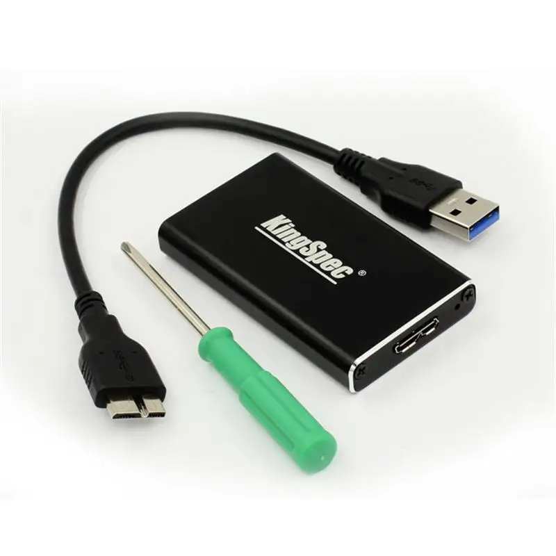 KingSpec mSATA SSD к USB 3,0 внешний черный корпус для жесткого диска HD жесткий диск коробка для хранения Чехол адаптер подходит 30 мм* 50 мм mSATA SSD