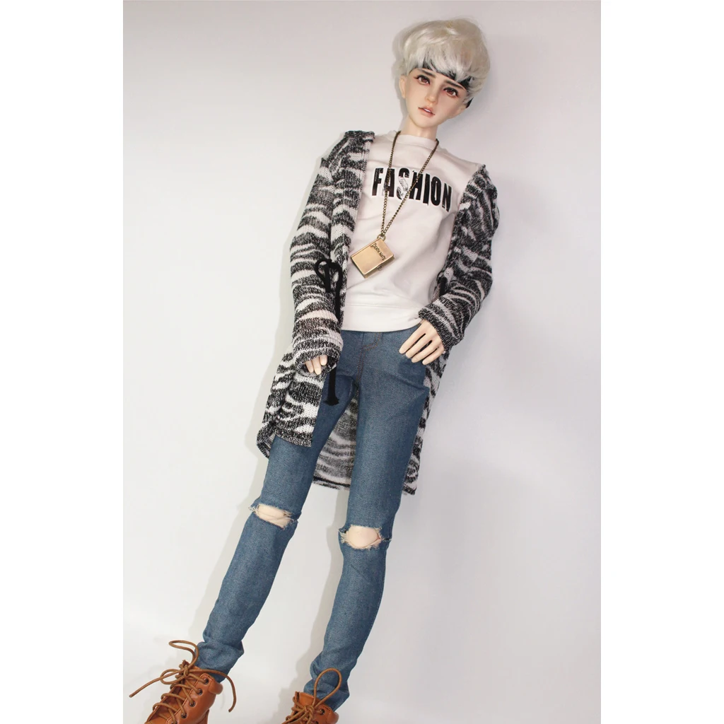 Fashion Hoodie Jacket Knitted Sweater For 70cm Uncle BJD Doll Zebra-stripe Male Bjd Clothing Accessories