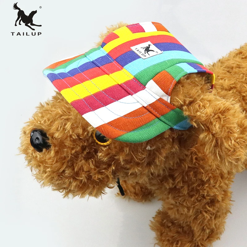 TAILUP Pet Dog Cap With Ear Hole Summer Baseball Hat For Small Pet