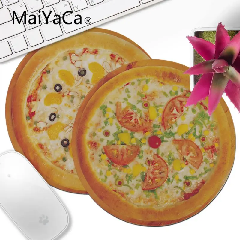 MaiYaCa Нескользящие PC фрукты, пицца маленькие круглые Мышь pad PC компьютер коврик игровой Мышь pad Коврик для портативных ПК Тетрадь геймер