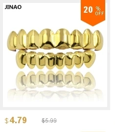 JINAO Золото Серебро Цвет Iced Out золото Grillz Кристалл ювелирные изделия верхнее дно грили зубы ювелирные изделия для тела хип-хоп Bling AAA кубический циркон