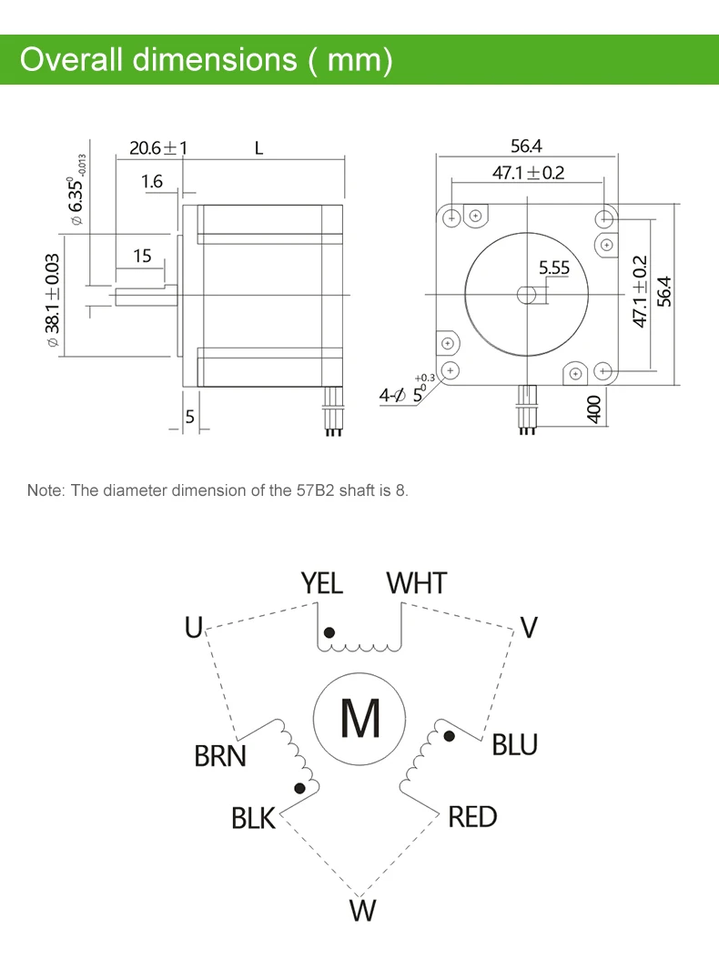 Rtelligent 3 фазный мотор Nema 23 шагового двигателя 6 свинцово-Nema23 57 мотор 1,2 градусов 0,9/1.5N.M 56/79 мм(Национальная ассоциация владельцев электротехнических предприятий) шаговый мотор для станков с ЧПУ