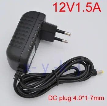 

100PCS High quality DC 12V 1.5A IC program AC 100V-240V Converter Switching power adapter 1500mA Supply EU Plug DC 4.0mm x 1.7mm