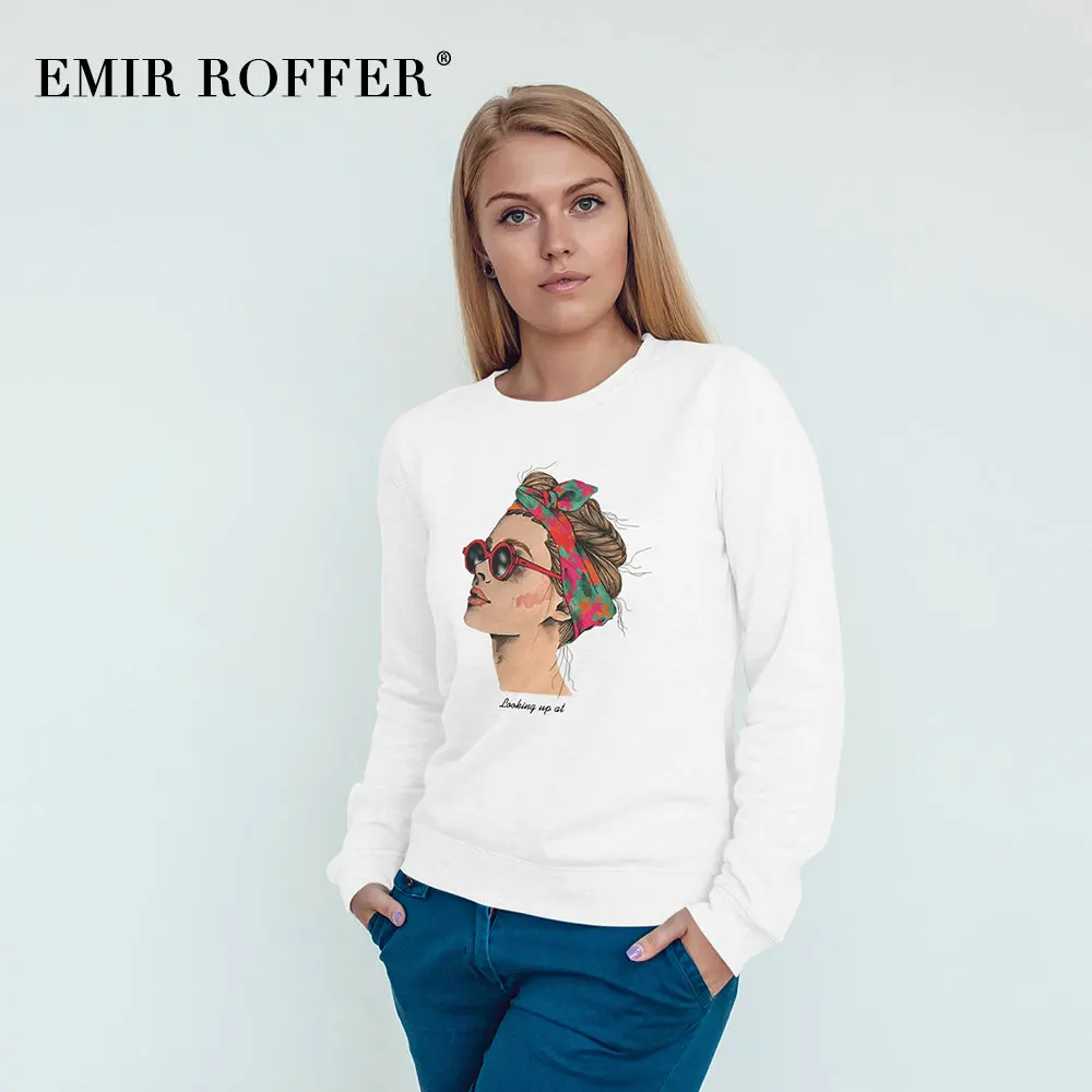 

EMIR ROFFER 2018 Fashion Streetwear Harajuku Hoodies Women's Sweatshirt Oversized Hooded Warm Ladies Winter Clothing