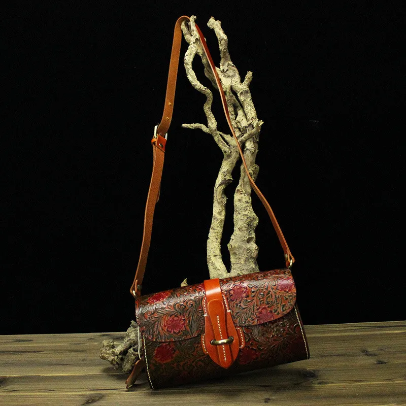 Сумка Кроссбоди из натуральной кожи ягненка|bag retro|leather messenger bagethnic bag |