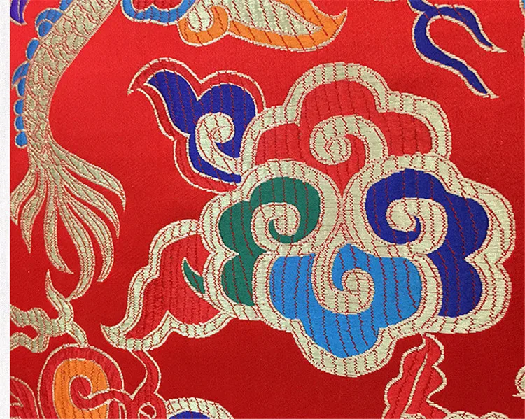 CF35 1 ярд дракон дизайн Китайская традиционная шелковая парча ткань Cheongsam костюмы Одежда DIY Ткань для шитья