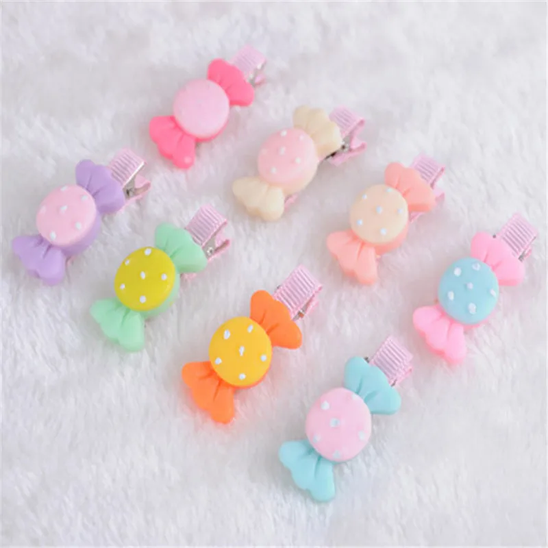 

6Pcs/Lot Girls Hair Accessories Flower Bowknot Hairpins Bow Hairpin Cute Environmental Resin Candy Girl Headwear Kids Accessory