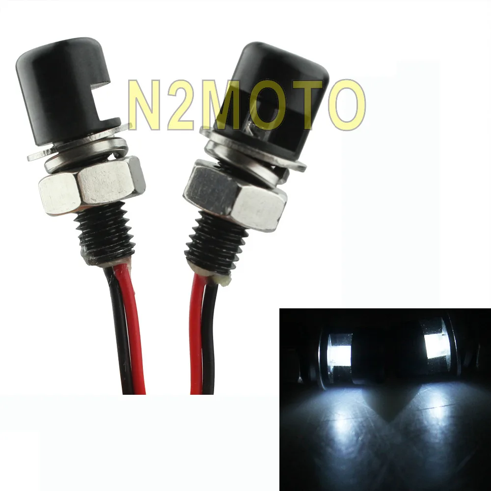Black Motorcycles Universal LED License Plate Light Bolt Screw 8mm for