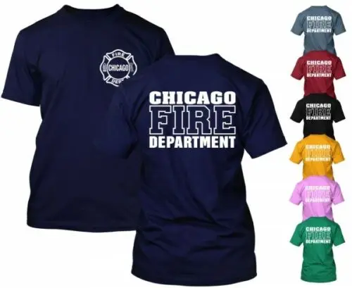 

2019 Fashion Chicago Fire Department T-Shirt Duty Shirt Tv Show Rescue Pick Your Color Short Double Side Tee Hoodie