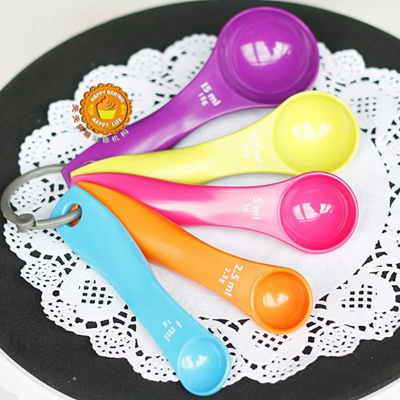 5 pcs Colorful Measuring Spoons Set Kitchen Tool Utensils Cream Cooking Baking