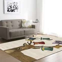 Красивый мультфильм олени украшения большие ковры Nordic Стиль модные Гостиная области нескользящий коврик мягкий фланелевый ковер коврики