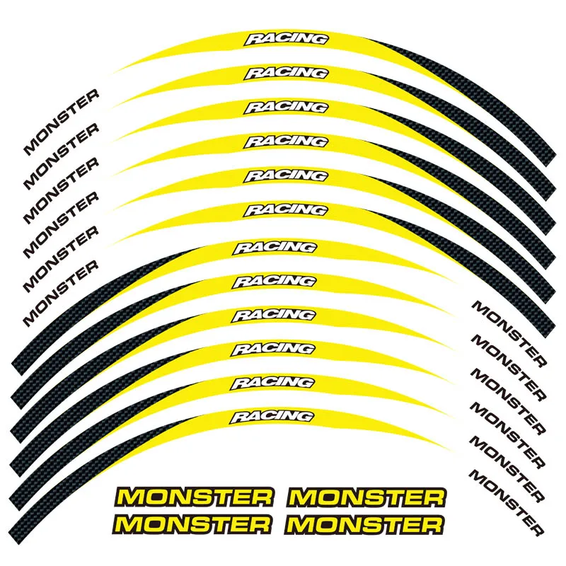 Мотоцикл Передние и задние край внешний обод Стикеры 17 дюймов наклейки для DUCATI MONSTER 695 696 796 1100 1100 S 797 821 795
