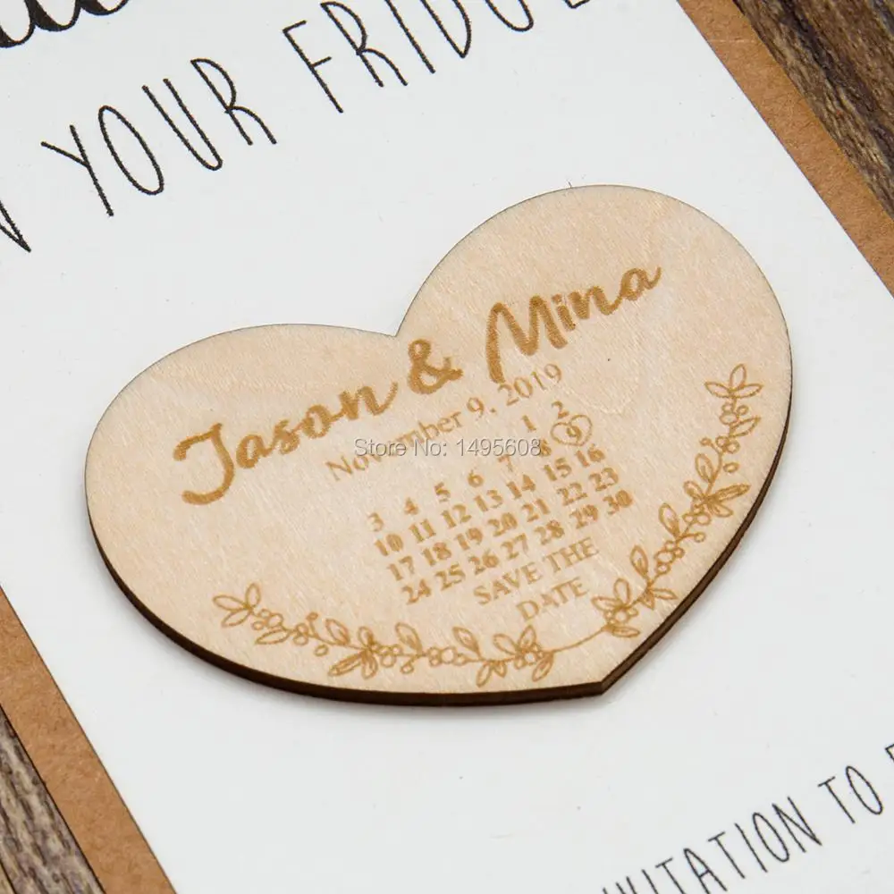  Unique Wedding Invitation - Save the Date Heart - Wedding Magnets Calendar - 32881719153