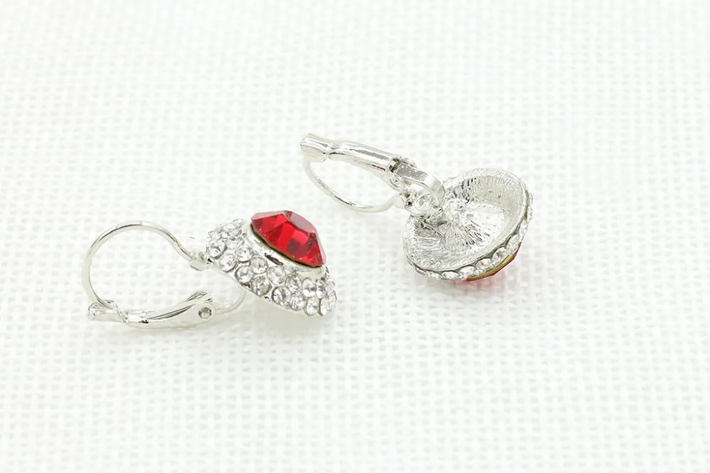 Drop Earrings 6 Colors Round Fancy Crystal Silver Plated Golden Metallic Drop Earrings Women Dangle Earrings