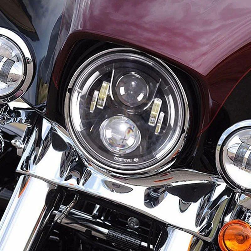 FADUIES 7 inch round Motorcycle Projector Daymaker LED Headlight With Halo & DRL &Turn light For Harley Davidson Street Glide (21)
