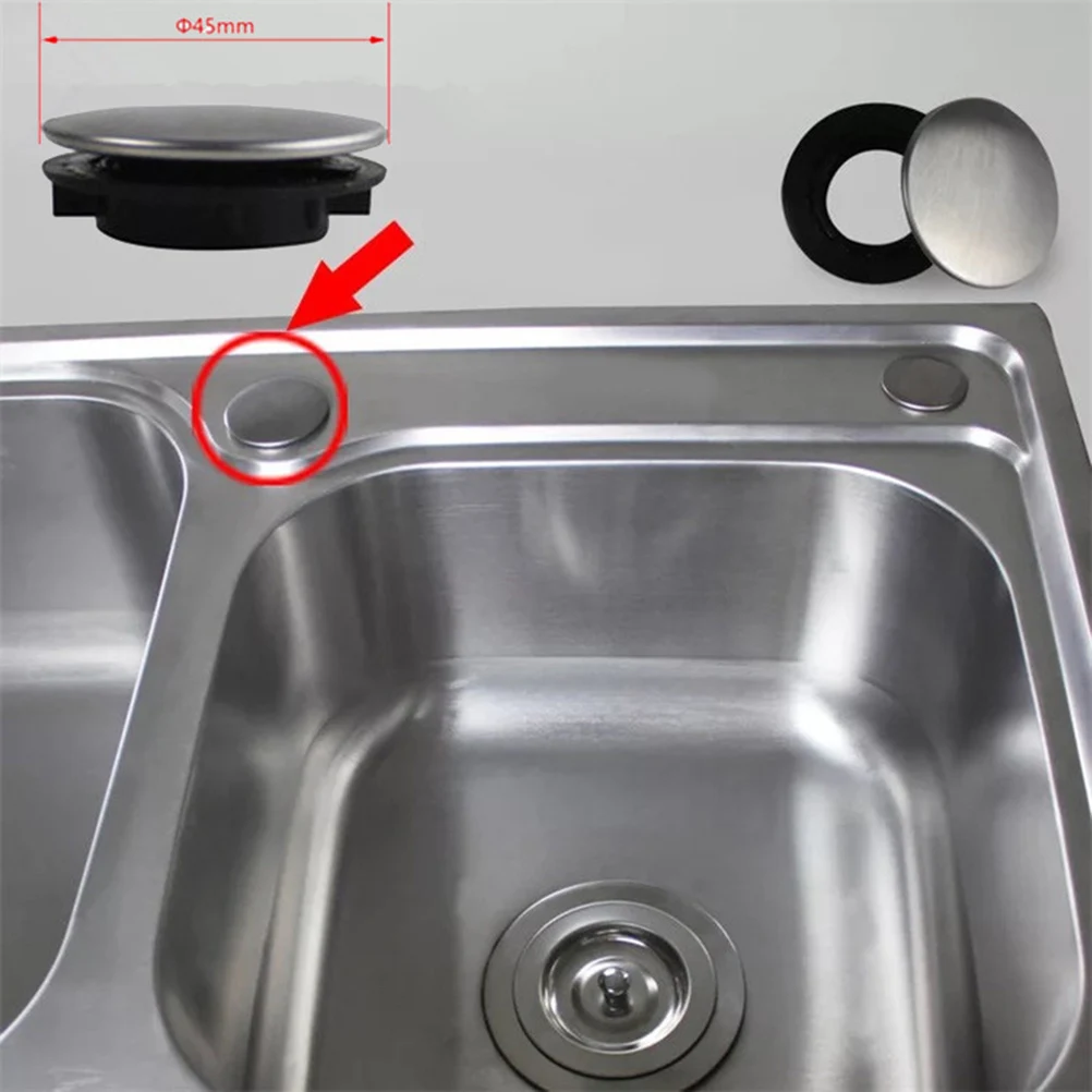 4pcs Kitchen Sink Cover Stainless Steel Kitchen Sink Tap Hole