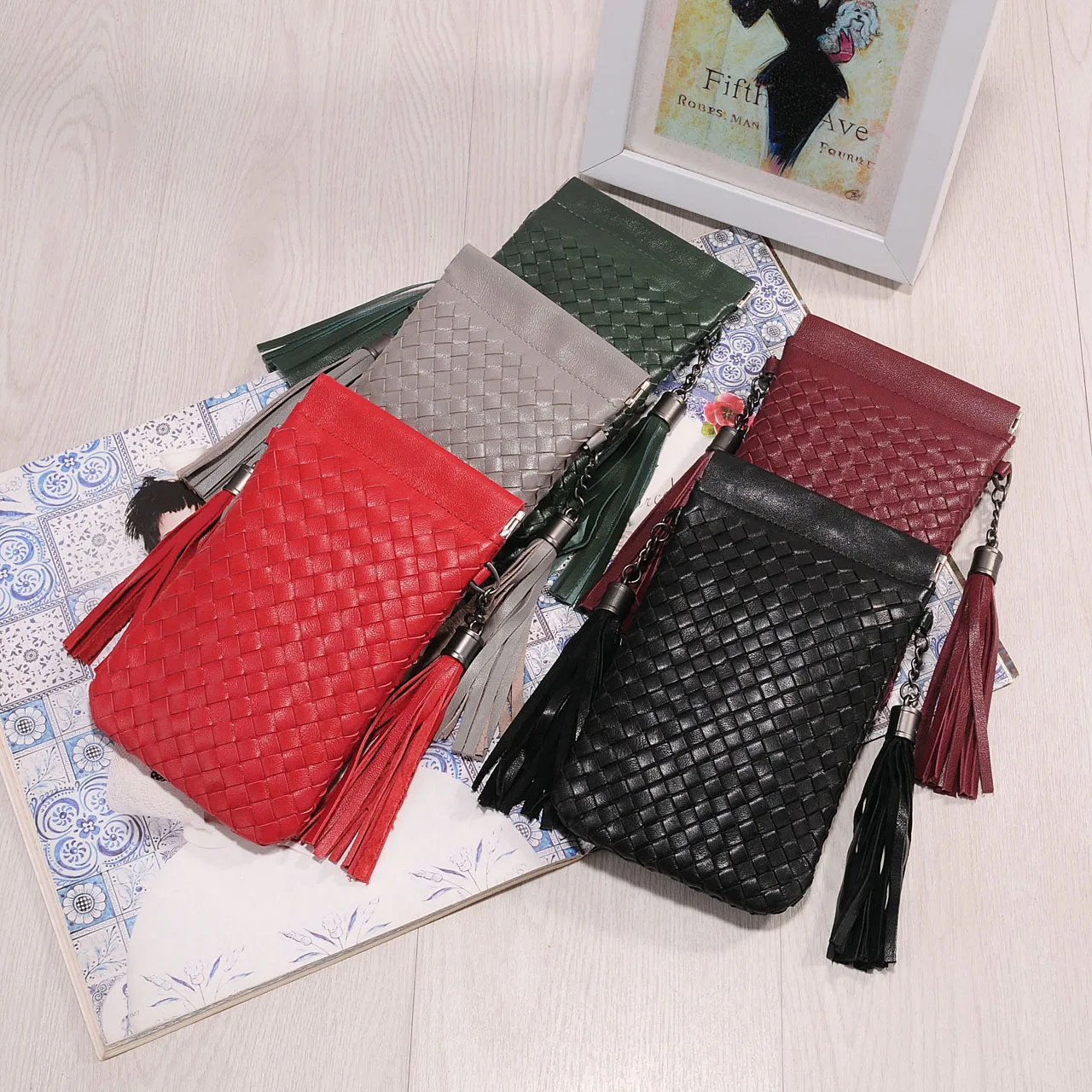 

Sheepskin Manual Weave Single Shoulder Genuine Leather Woman Package Package