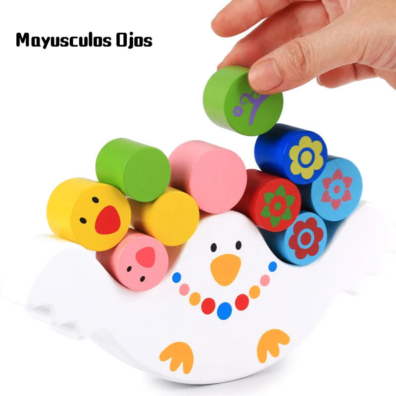

ZH 1Set Wooden Multifunctional Bird Balance Early Building Blocks Educational Children's Cognitive Hand-eye Coordination Toys