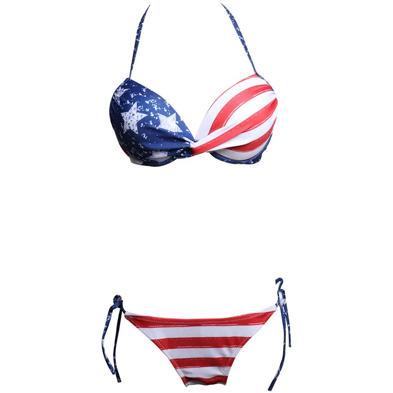 Sexy Print Bikinis Set Women European Swimwear Swimsuit Summer Push Up