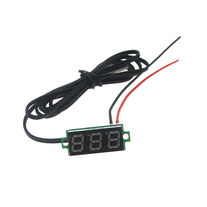 Red Digital Display Thermometer Temperature Meter Detector Module With NTC Metal Waterproof Probe 0.28 Inch DC 4-28V