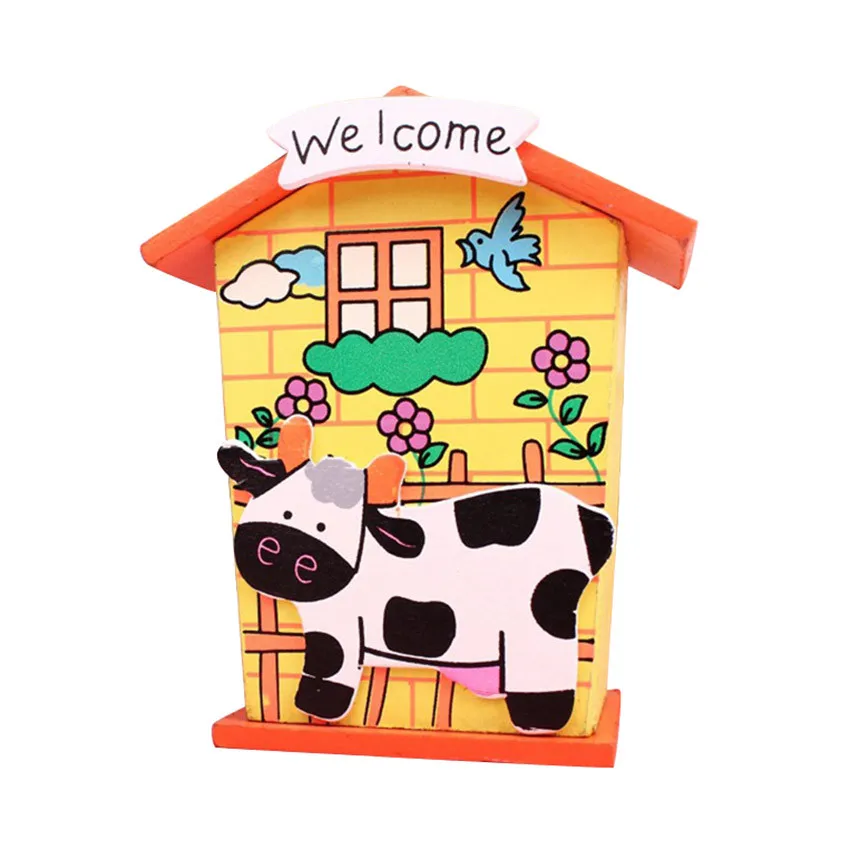 

Wooden Money Box Eco-friendly Creative Cartoon Small House Saving Money Money Storage Piggy Bank For Kids