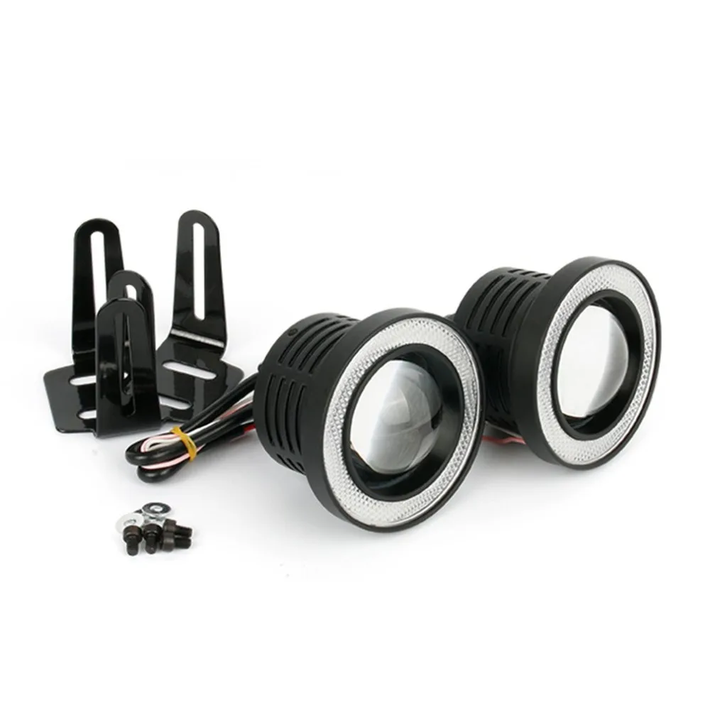 A Pair Set 64mm 76mm 89mm 30W LED COB Angel Eyes Daytime Running Light Car Vehicle