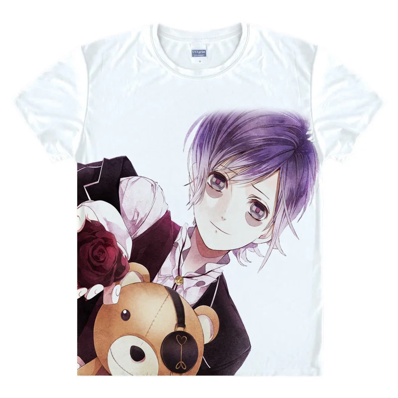 Coolprint аниме рубашка DIABOLIK LOVERS Diaborikku Ravazu футболки с коротким рукавом Komori Yui Sakamaki Kanato Косплей Motivs рубашки