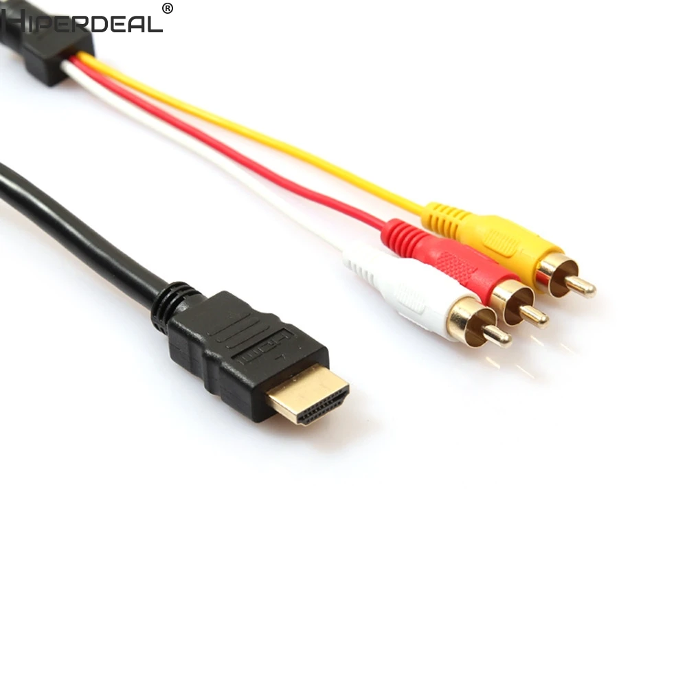 HIPERDEAL 5 футов/1 м HDMI в 3RCA удлинитель сигнала кабель адаптер конвертер для HDTV DVD Oct27