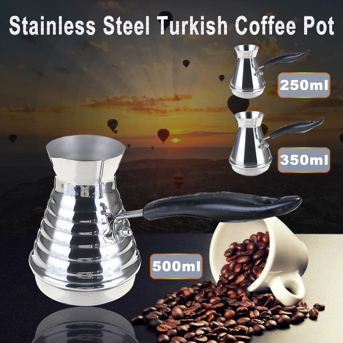 

Stainless Steel 250ml 350ml 500ml Hand Punch Coffee Maker Pot Turkish Coffee Portable spout Long Mouth Manual Spout Kettle