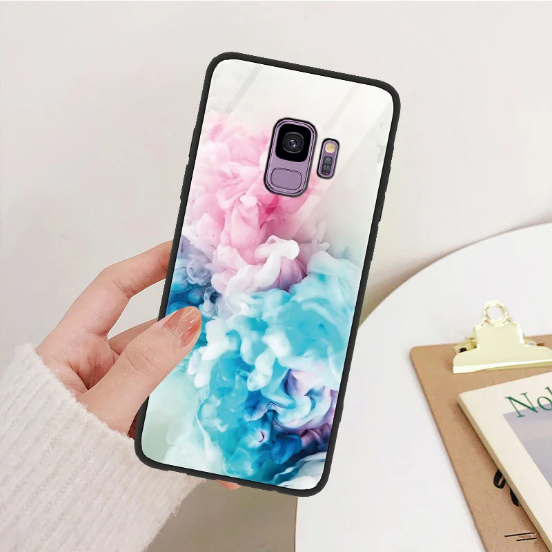 Роскошные закаленное Стекло для samsung Galaxy Note 9 8 A50 S8 S9 S10 плюс S10e M10 M20 J5 J7 Prime J4 A6s A7 A8 A6 плюс ТПУ чехол - Цвет: nifenlan