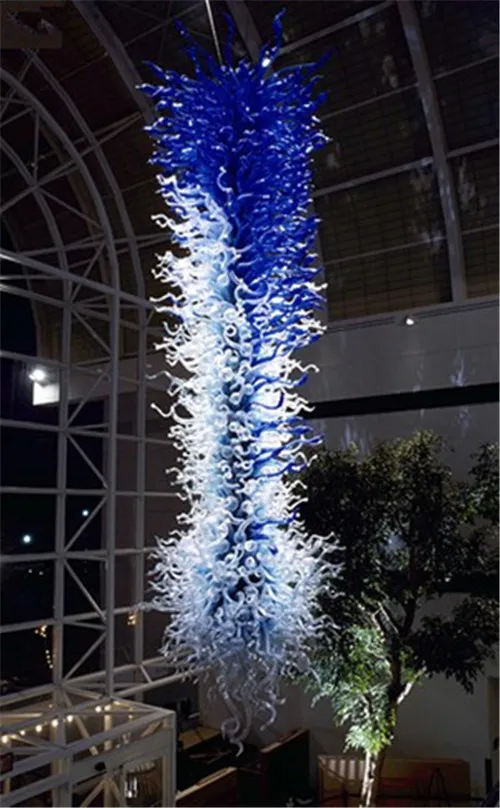 

LR750-Blue and White Hand Blown Glass Large Hotel Decor Chandelier
