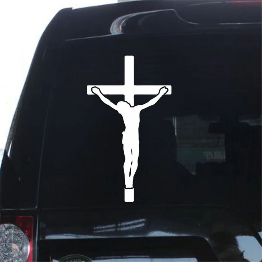 

Jesus Cross Car Decal Sticker Truck Vinyl God Christ Bible Die cut no background pick color and size