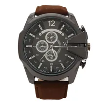 Famous Brand V6 V0201 Watches Fashion Dress Watches Clock Hour PU Quartz Watch Trendy Men Wristwatches Relogio Masculino