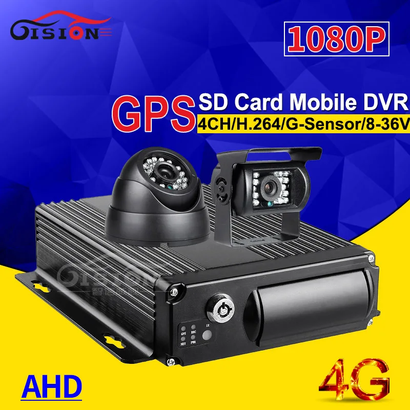 

Inside Dom Camera +Outdoor Waterproof Rear View Camera With 4G Lte GPS Tracker 4CH 1080P Car Dvr Real Time Remote Control Online