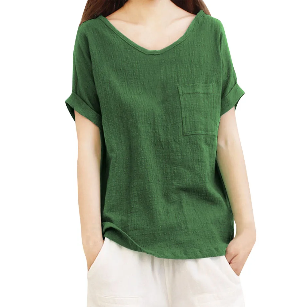 

Plus Size 5XL Womens Tops and Blouses 2018 Linen Feminina Harajuku Short Sleeve Shirts Tunic Korean Clothing Woman Ladies Top