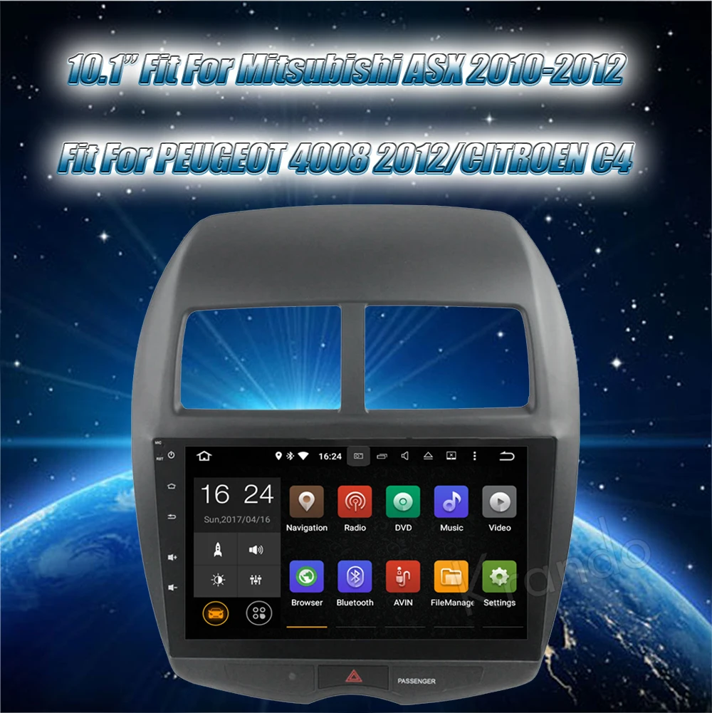 Flash Deal Krando Android 7.1 10.1" (no dvd) car multimedia for peugeot 4008 for Mitsubishi ASX For Citroen C4 Aircross radio navigation 0