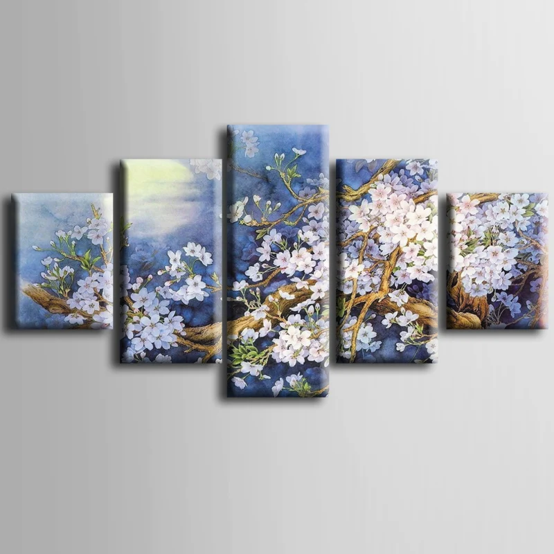 Wholesale 5 pieces / set of Beautiful plum series wall art for wall