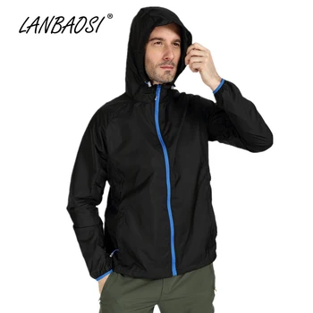 

LANBAOSI Outdoor Sports Men's Ultralight Skin Jackets Hoodies Sunscreen Anti-UV Quick Dry Waterproof Travel Trekking Walking