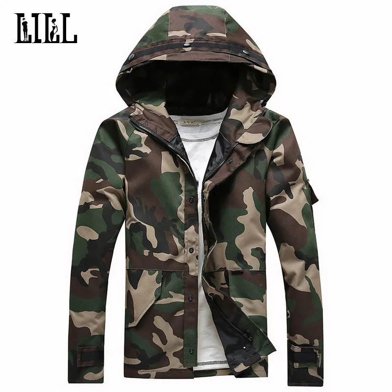 Military Camouflage Jacket Hooded Spring Cotton Army Male Camo Coats