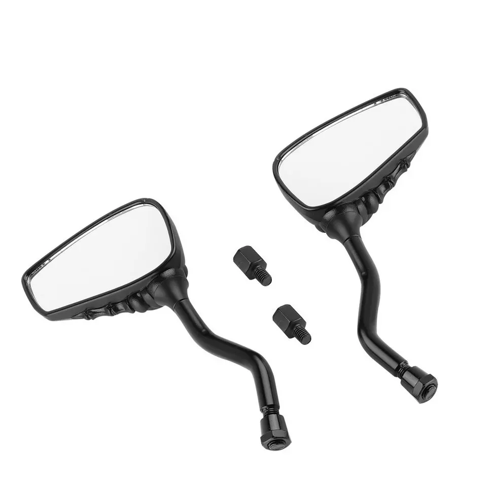 

5pcs Black Universal Motorcycle Chrome Skeleton Skull Side Rear Left Right View Mirror