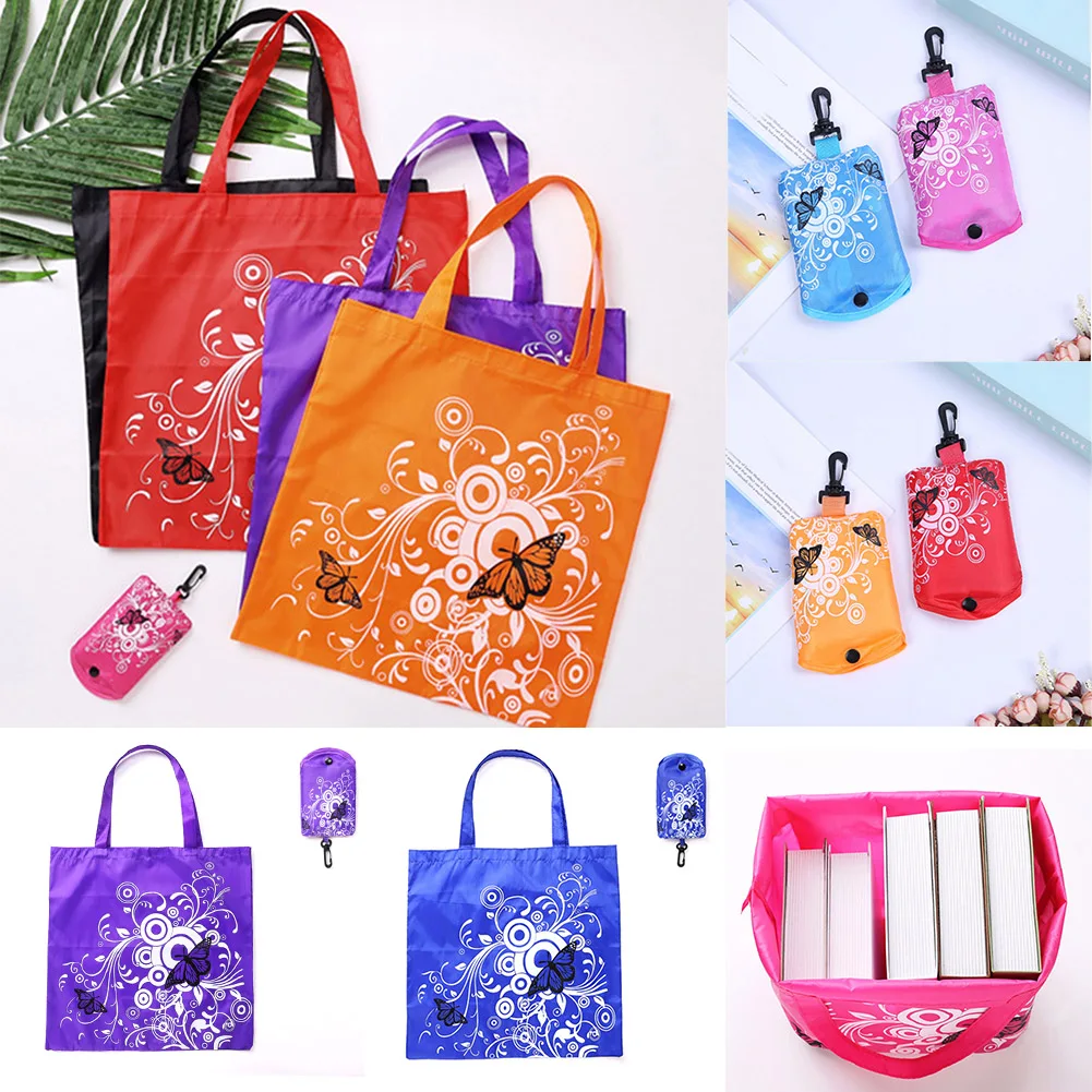 

New Style Foldable Reusable Grocery Bags Large Capacity Waterproof Shopping Tote Bag with Hook