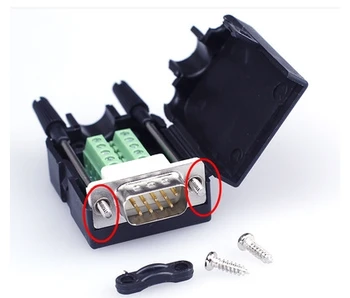 

Gold Plated Solderless DB9 PIN Terminals Connectors Kit Parallel Interface Adapter DIY DB9 Terminals rs232 rs485 9pins