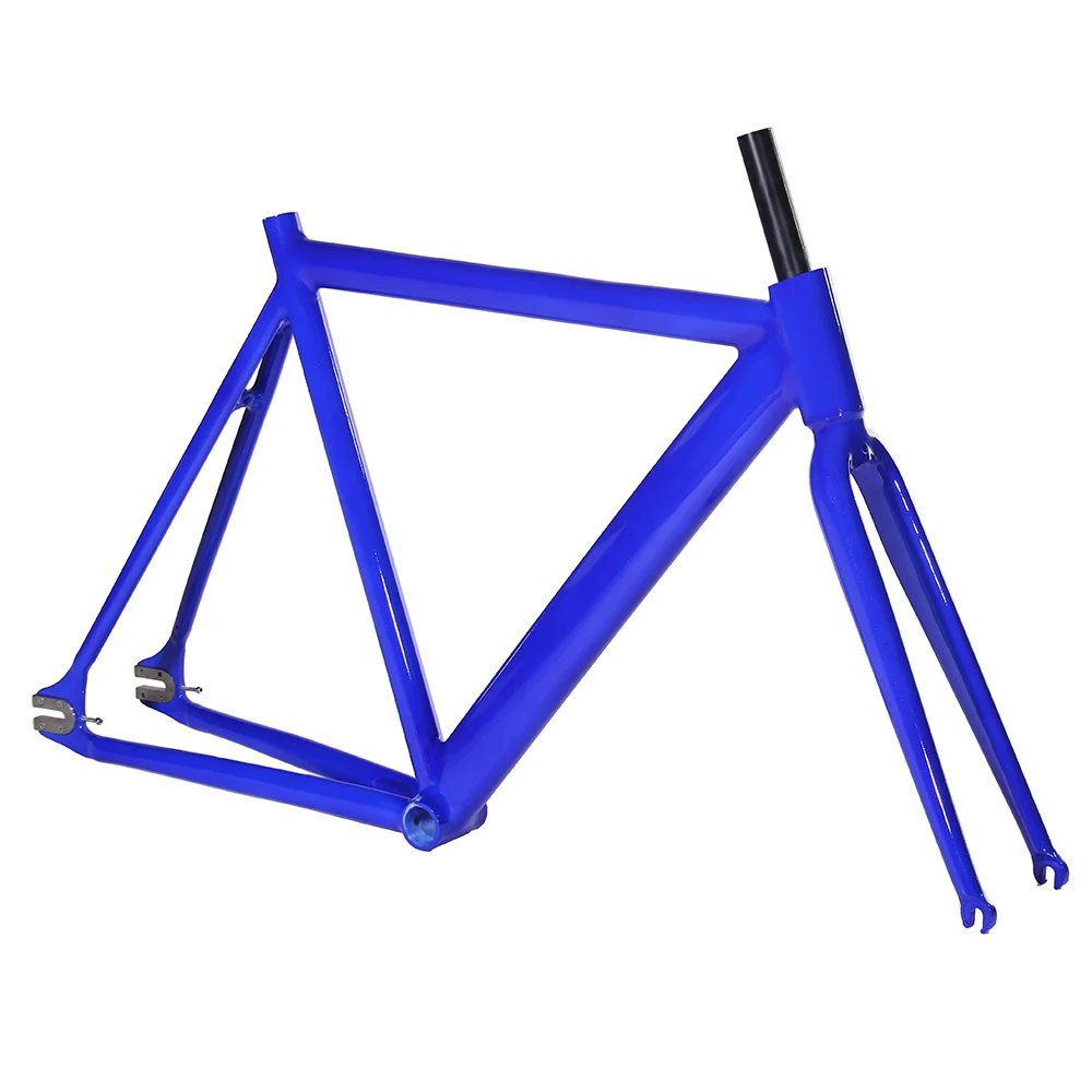 Top 700C bike frame 54cm matte black Smooth Welding Track Bike frame Fixed Gear Bicycle Frame Aluminum Alloy frame steel fork 4