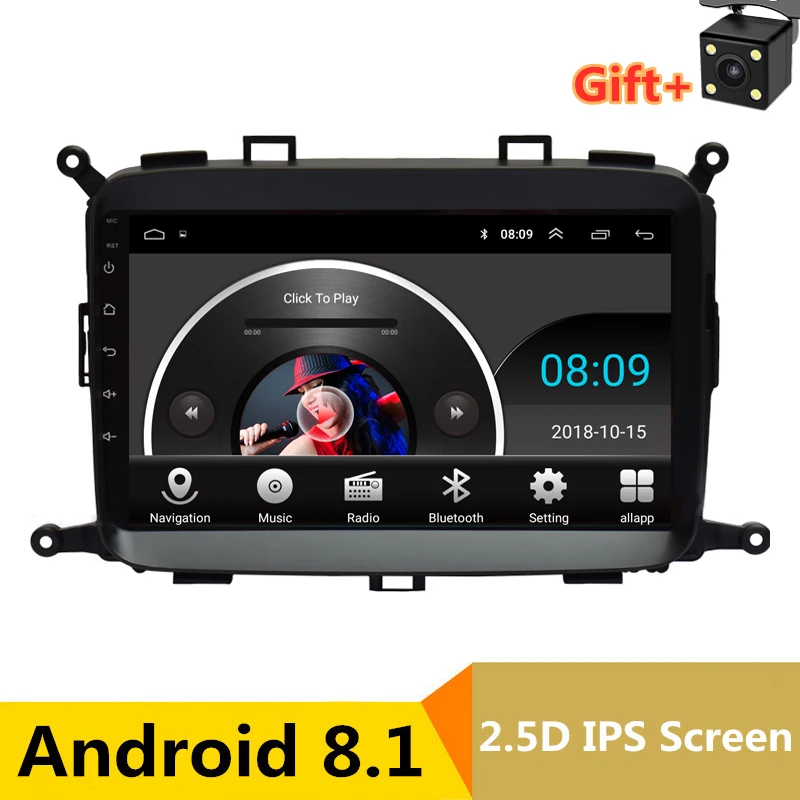 

9" Android 8.1 Car DVD Video Player GPS for kia Carens 2012 2013 to 2016 2017 radio audio stereo navigation with bluetooth