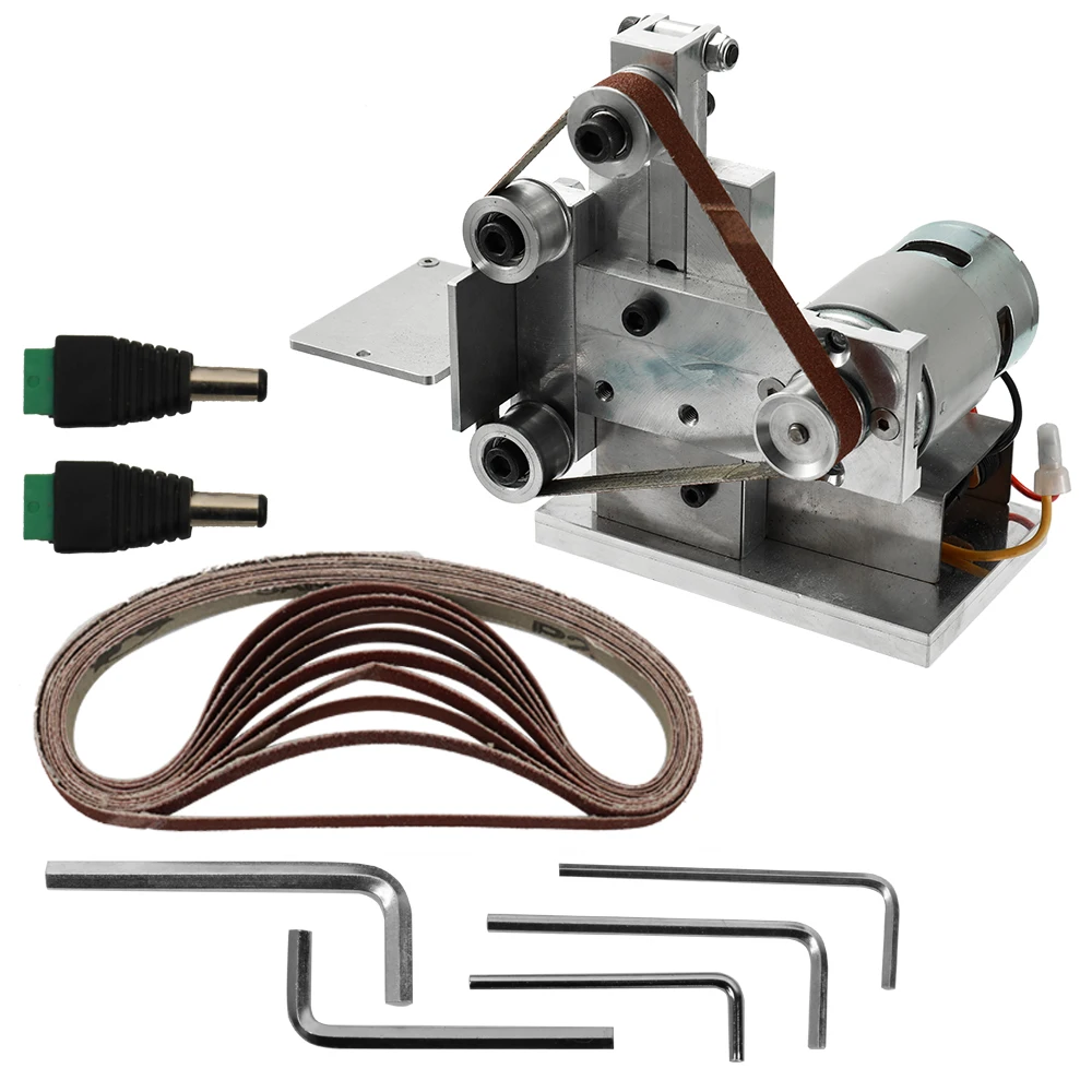 Многофункциональный измельчитель мини электрический ленточный шлифовальный станок DIY шлифовальная полировальная машинка для резки кромок точилка