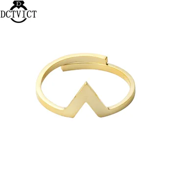 

10Pcs Fashion Gold Arrow Anel Masculino Wholesale Chevron V Finger Ring Women Men Graduation Gifts Punk Adjustable Knuckle Ring