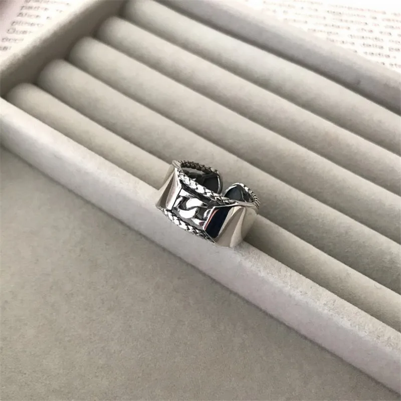 INZATT, винтажное, геометрическое, ажурное кольцо для женщин, вечерние, в стиле панк, 925 пробы, серебряное, модное ювелирное изделие, аксессуары для личности