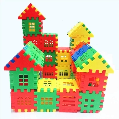 

Plastic Spell House Block Toys Children, Boys and Girls Baby Creative Assembly Cabin Beneficial Intelligence Toys
